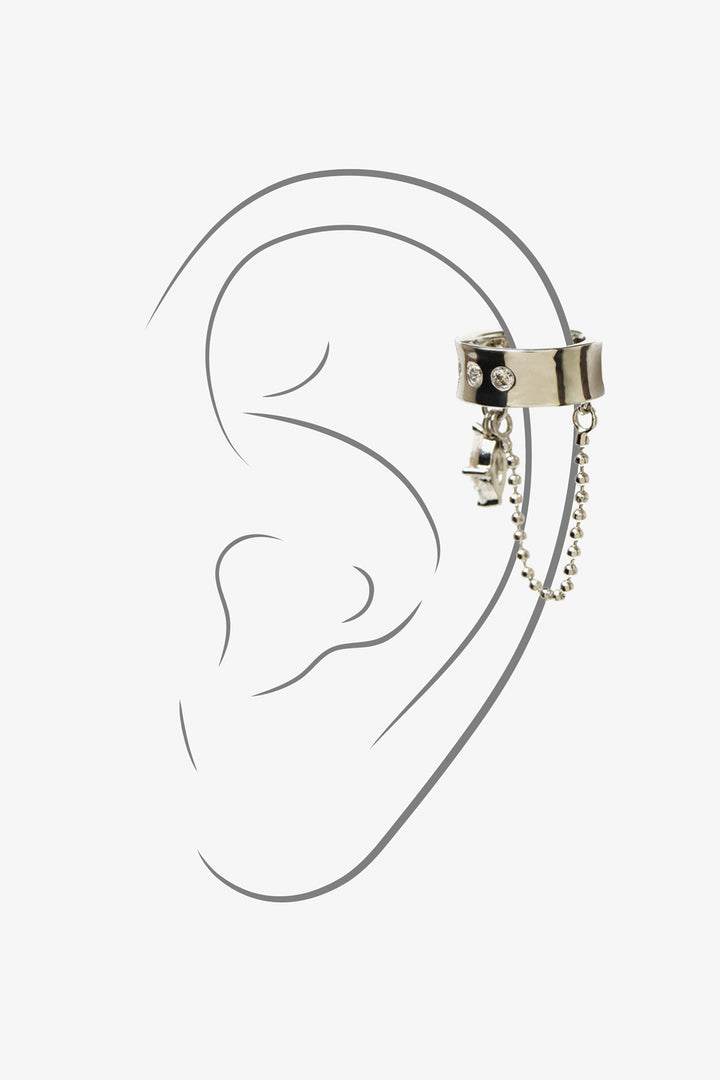 Crystal Chain Ear Cuff