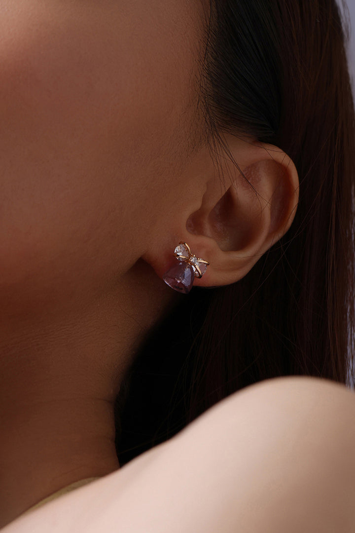 Lilac Bow Stud Earrings