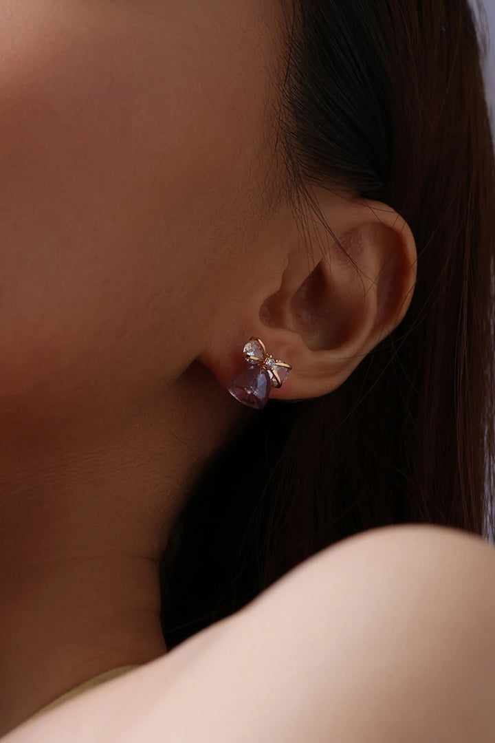 Lilac Bow Stud Earrings