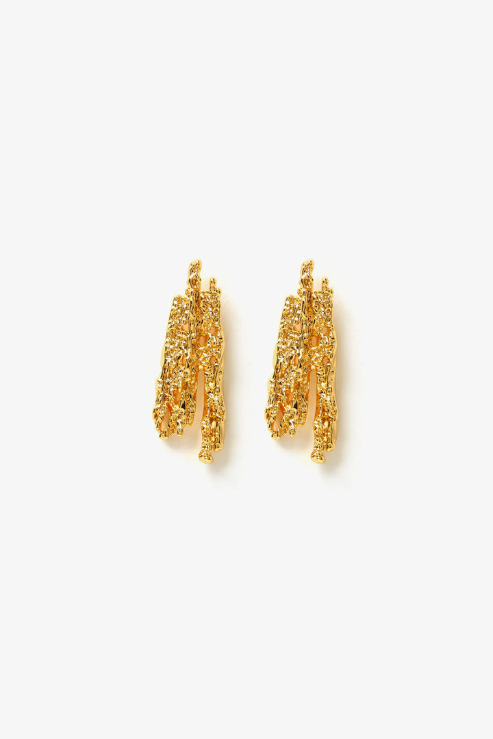 Molten Form Stud Earrings - Gold