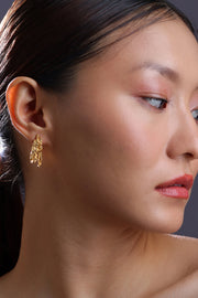 Molten Form Stud Earrings - Gold