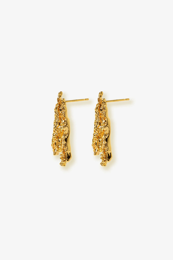 Molten Form Stud Earrings - Gold