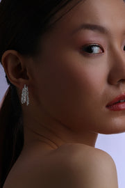 Molten Form Stud Earrings - Silver