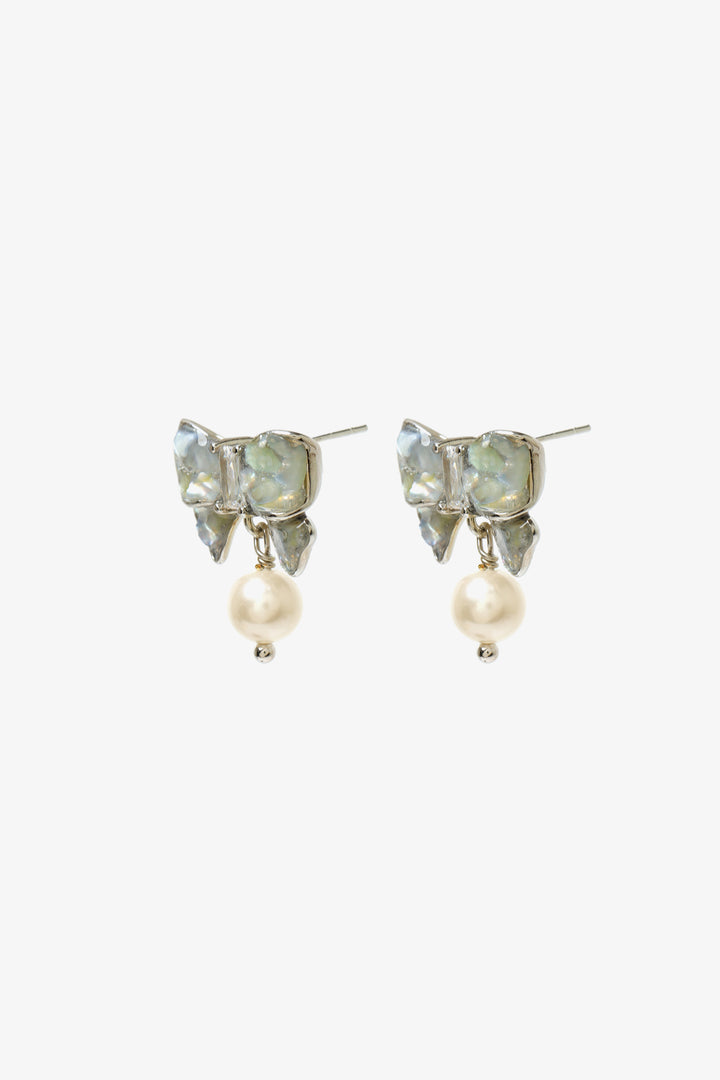 Pearl Drop Bow Earrings