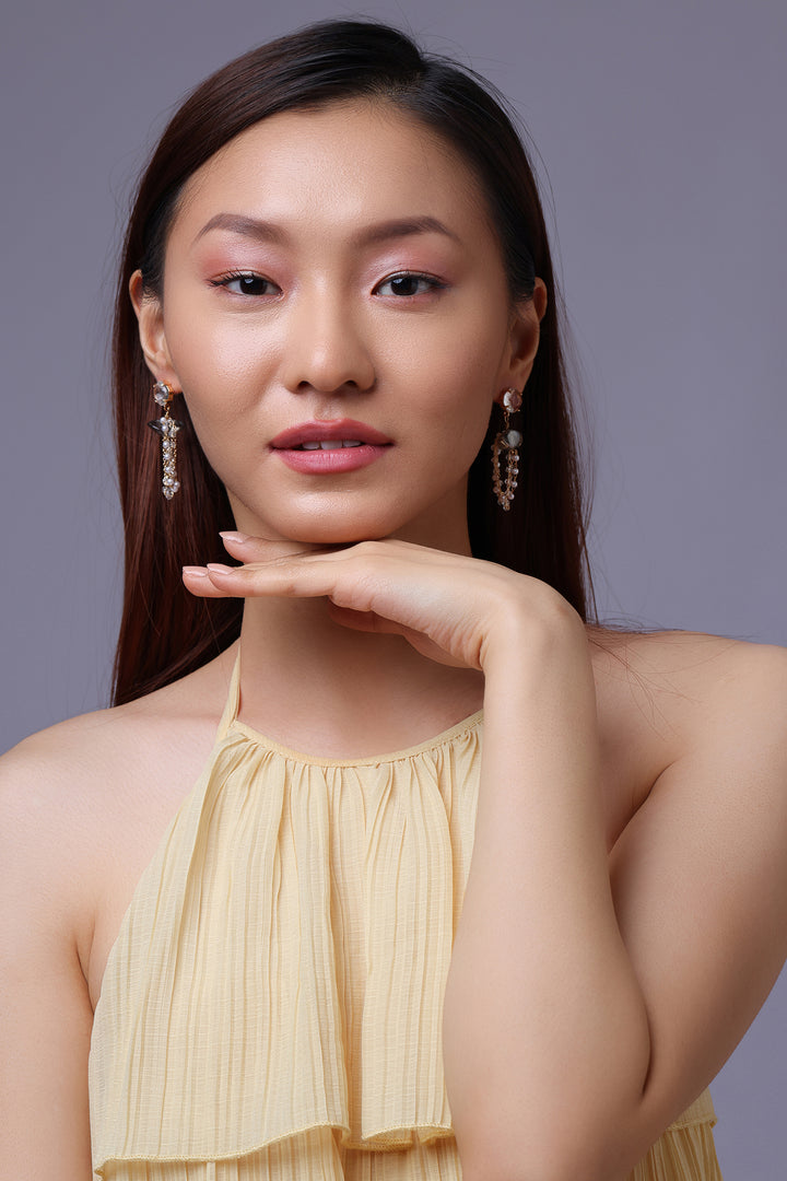 Pearl Chain Drop Earrings