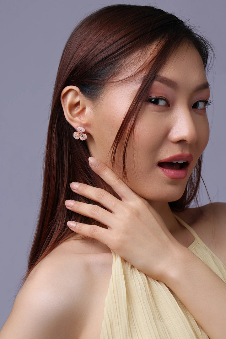 Pink Bloom Stud Earrings