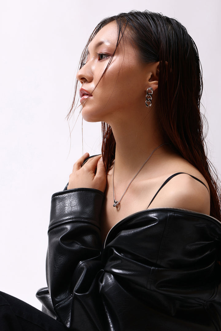 Sculpted Chain Drop Earrings